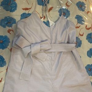 Wide Leg Pin Stripe Jumpsuit